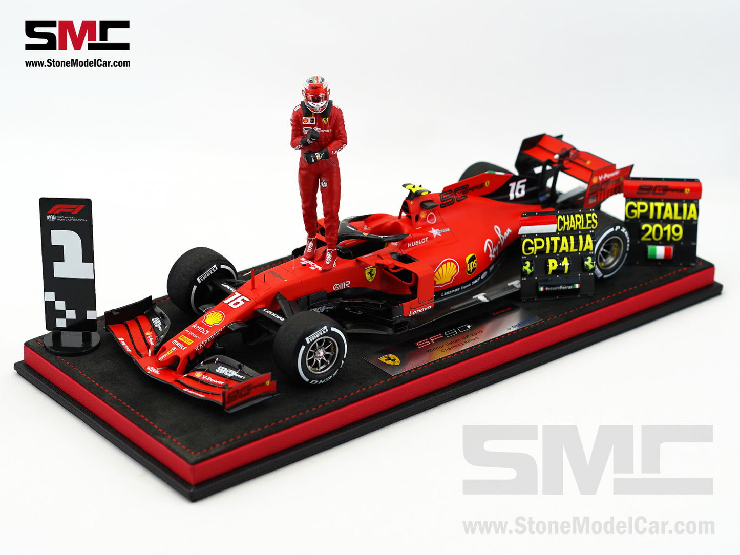 Ferrari F1 SF90 #16 Charles Leclerc Winner Italy Monza GP 2019 Looksmart 1:18 Special Edition