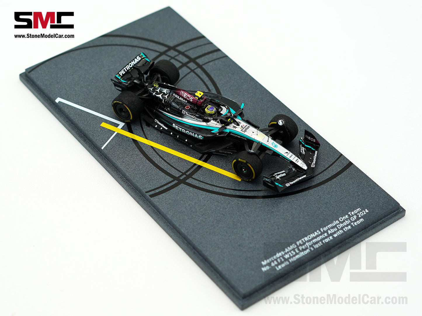 [Pre-Order] Mercedes F1 W15 #44 7x World Champion Lewis Hamilton Abu Dhabi GP 2024 1:43 Spark Donuts Special Edition
