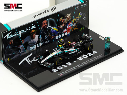 Mercedes F1 W15 #44 7x World Champion Lewis Hamilton Abu Dhabi GP 2024 1:43 Spark Figure Special Edition