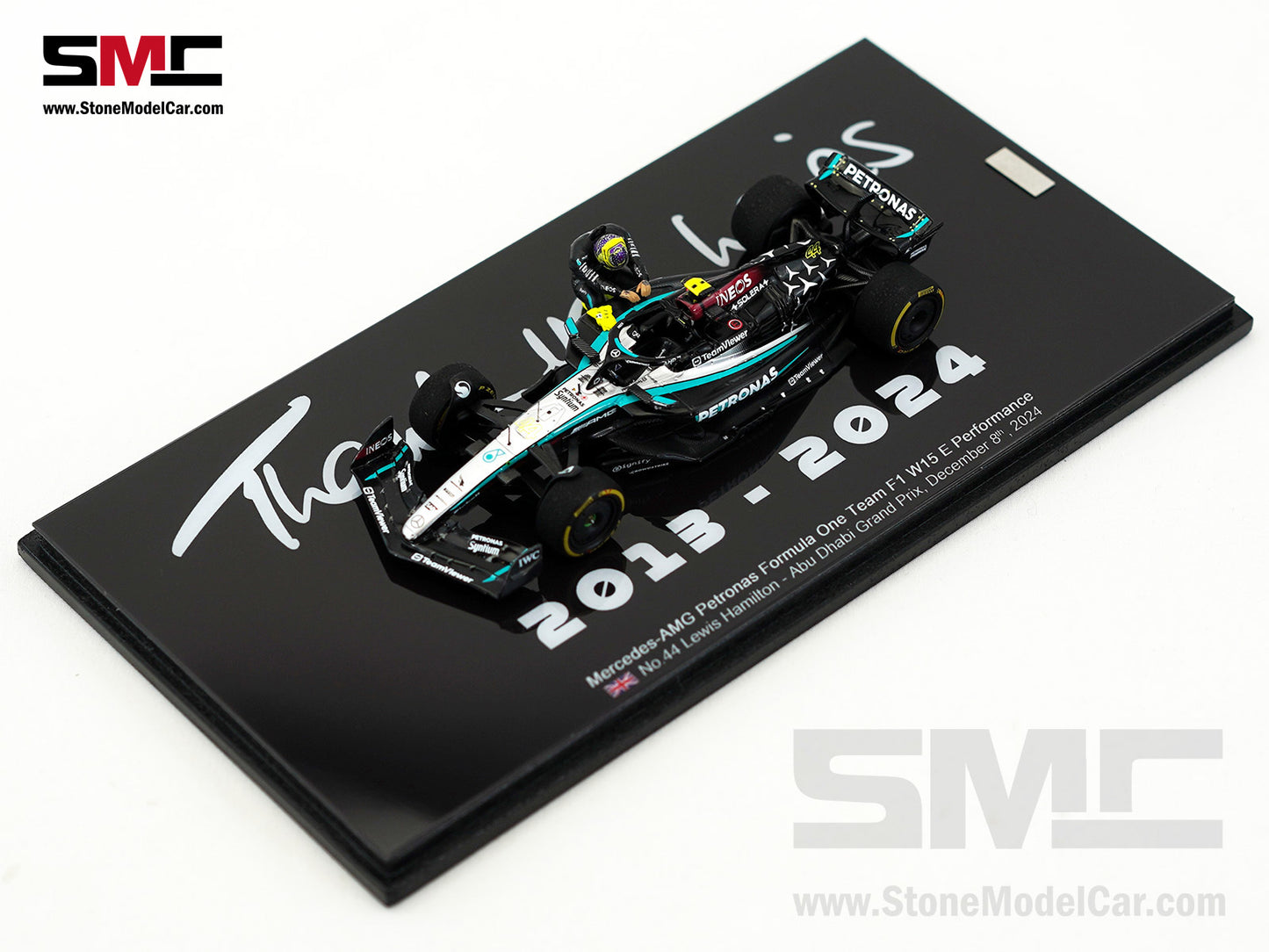 Mercedes F1 W15 #44 7x World Champion Lewis Hamilton Abu Dhabi GP 2024 1:43 Spark Figure Special Edition