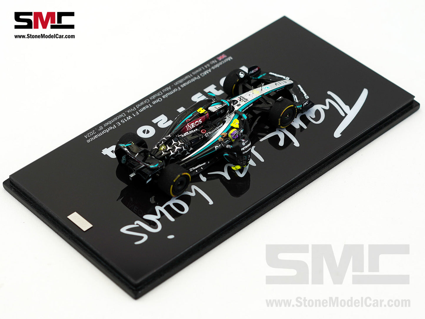 Mercedes F1 W15 #44 7x World Champion Lewis Hamilton Abu Dhabi GP 2024 1:43 Spark Figure Special Edition