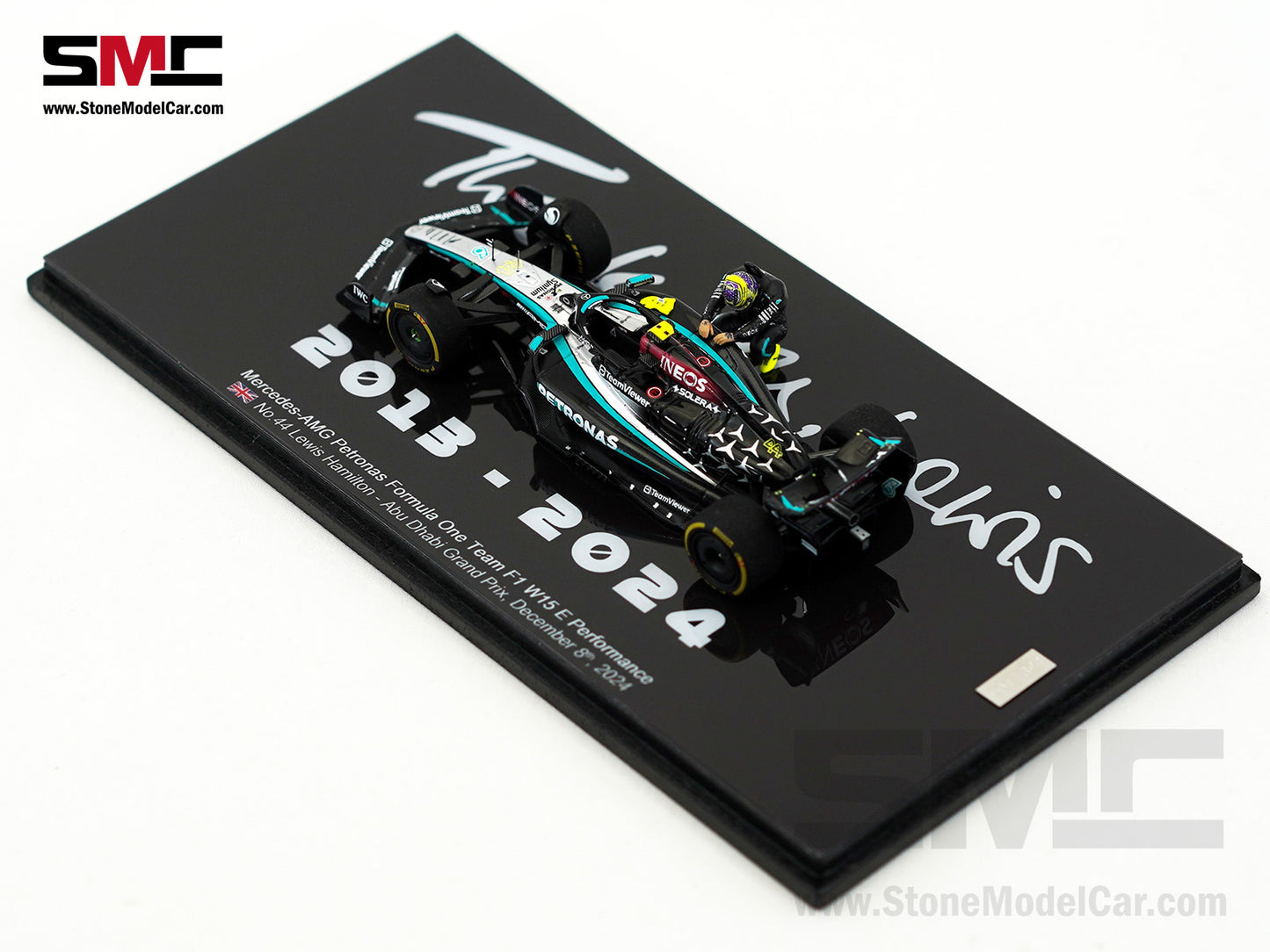 Mercedes F1 W15 #44 7x World Champion Lewis Hamilton Abu Dhabi GP 2024 1:43 Spark Figure Special Edition