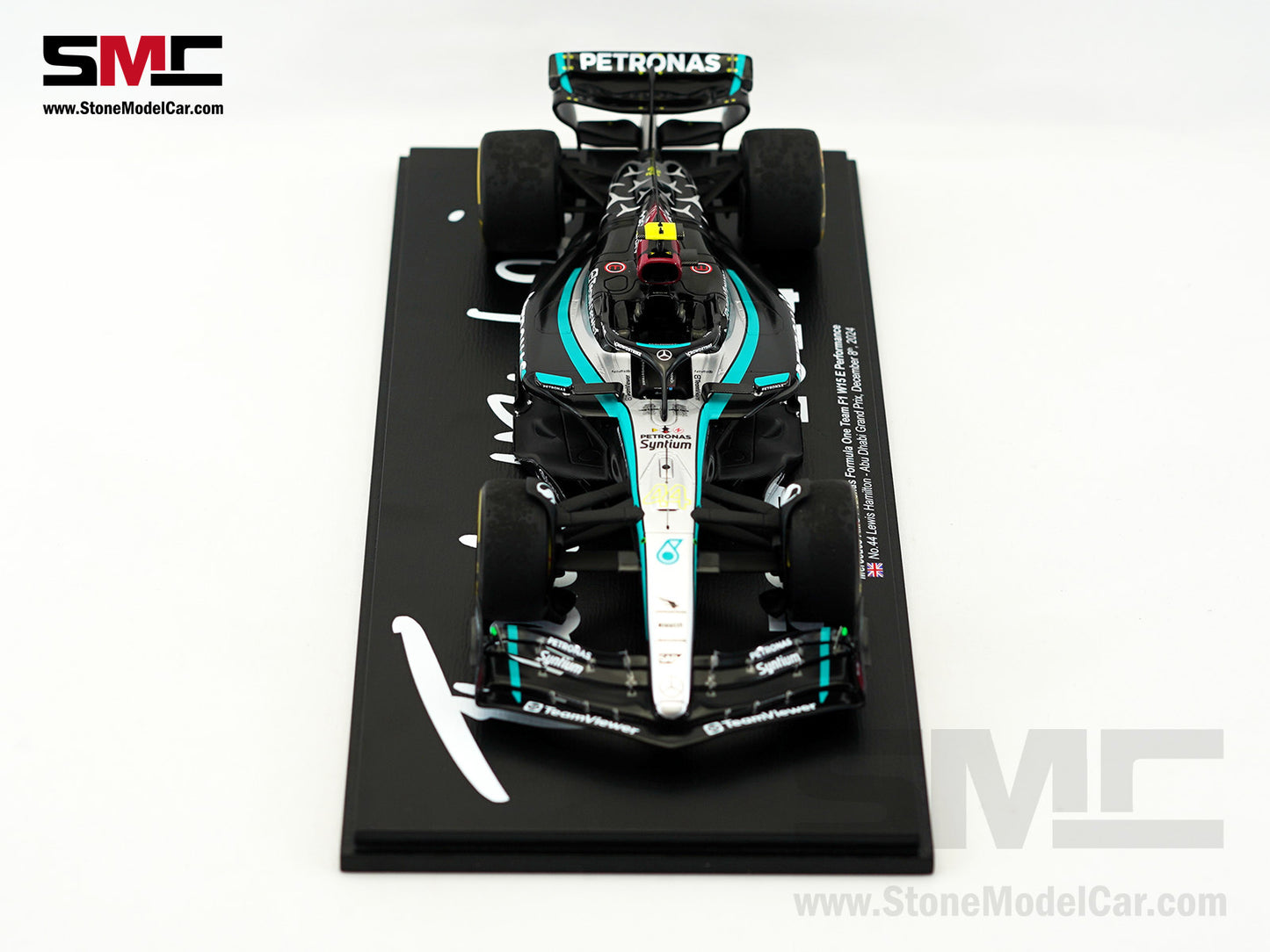 Mercedes F1 W15 #44 7x World Champion Lewis Hamilton Abu Dhabi GP 2024  1:18 Spark Figure Special Edition