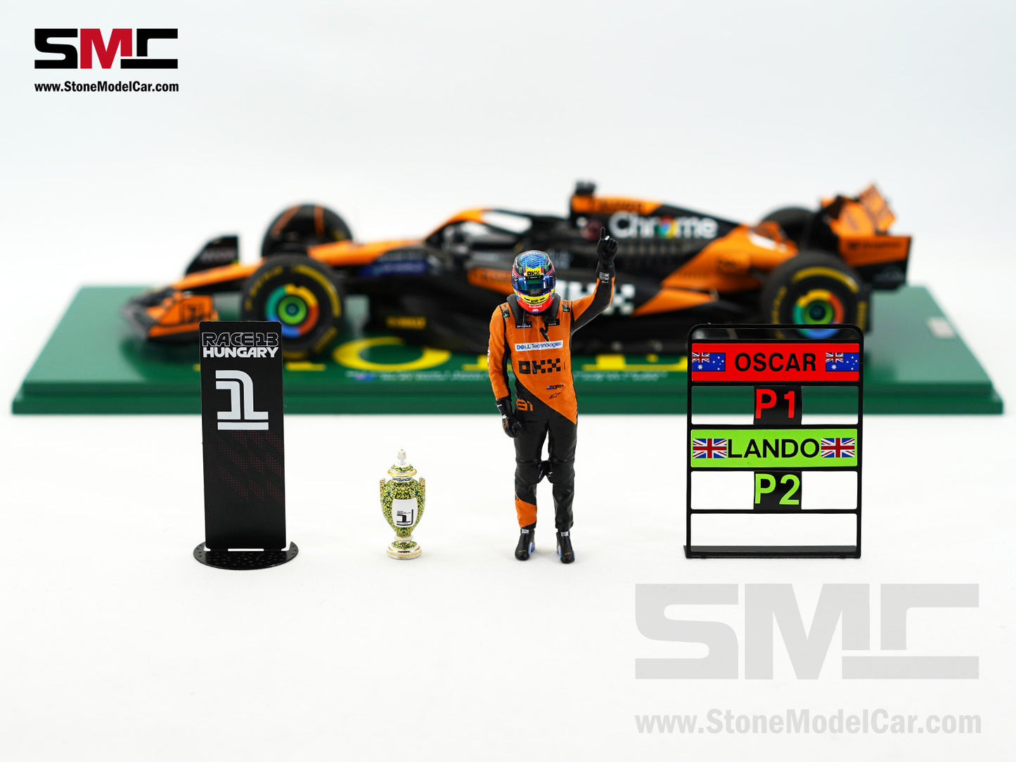 McLaren F1 MCL38 #81 Oscar Piastri Hungary GP Winner 2024 1st Career Win 1:18 Spark Figure Special