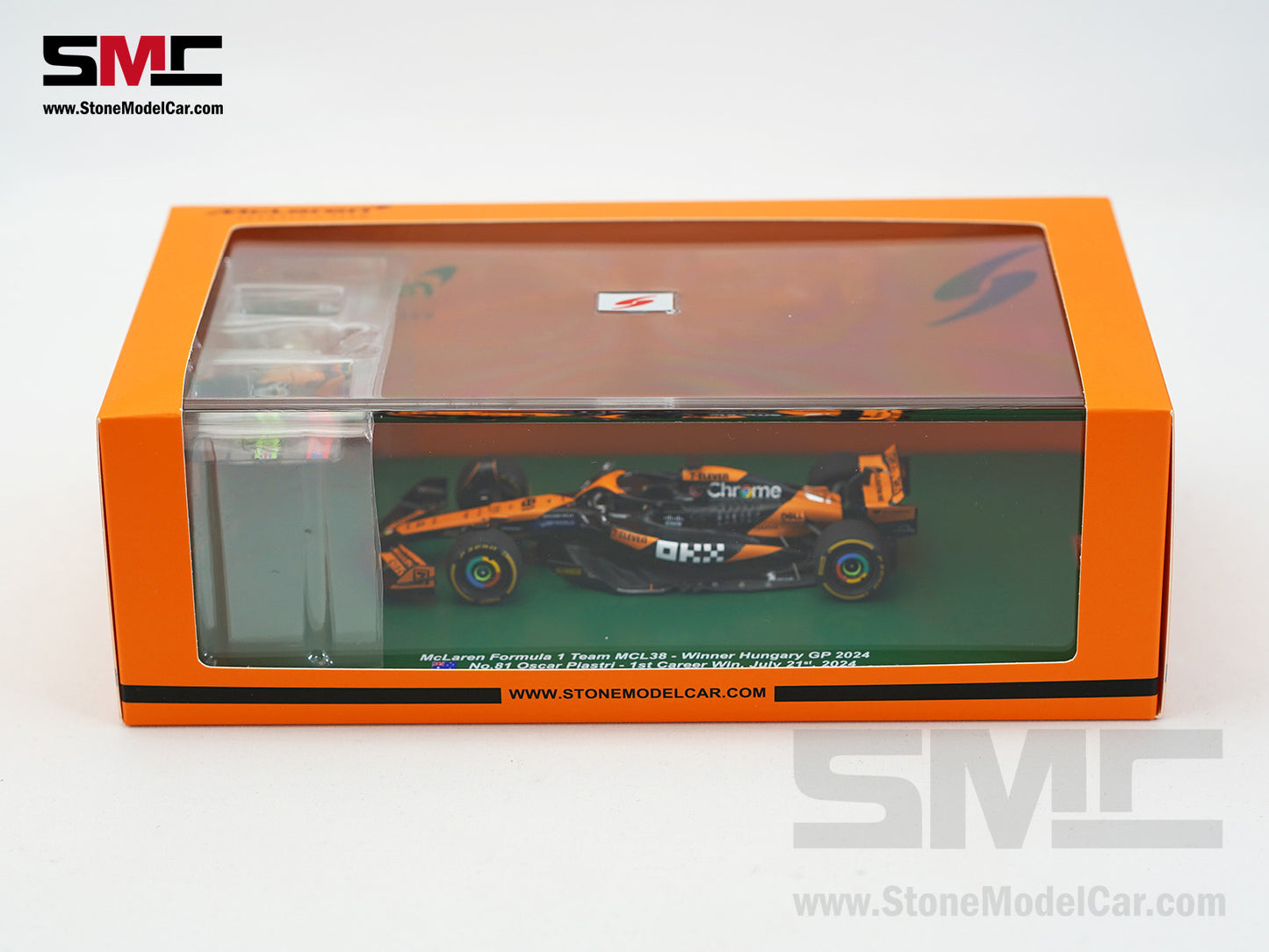 McLaren F1 MCL38 #81 Oscar Piastri Hungary GP Winner 2024 1st Career Win 1:43 Spark Figure Special
