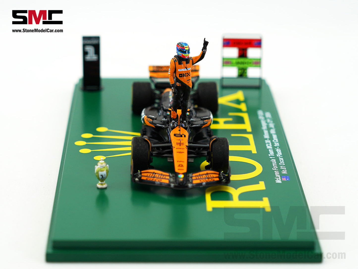 McLaren F1 MCL38 #81 Oscar Piastri Hungary GP Winner 2024 1st Career Win 1:43 Spark Figure Special