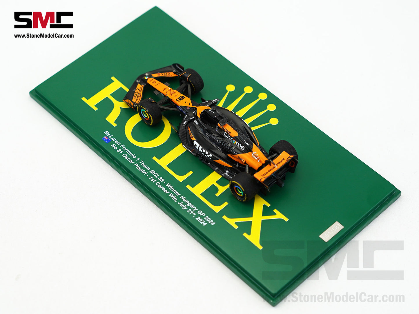 McLaren F1 MCL38 #81 Oscar Piastri Hungary GP Winner 2024 1st Career Win 1:43 Spark Figure Special