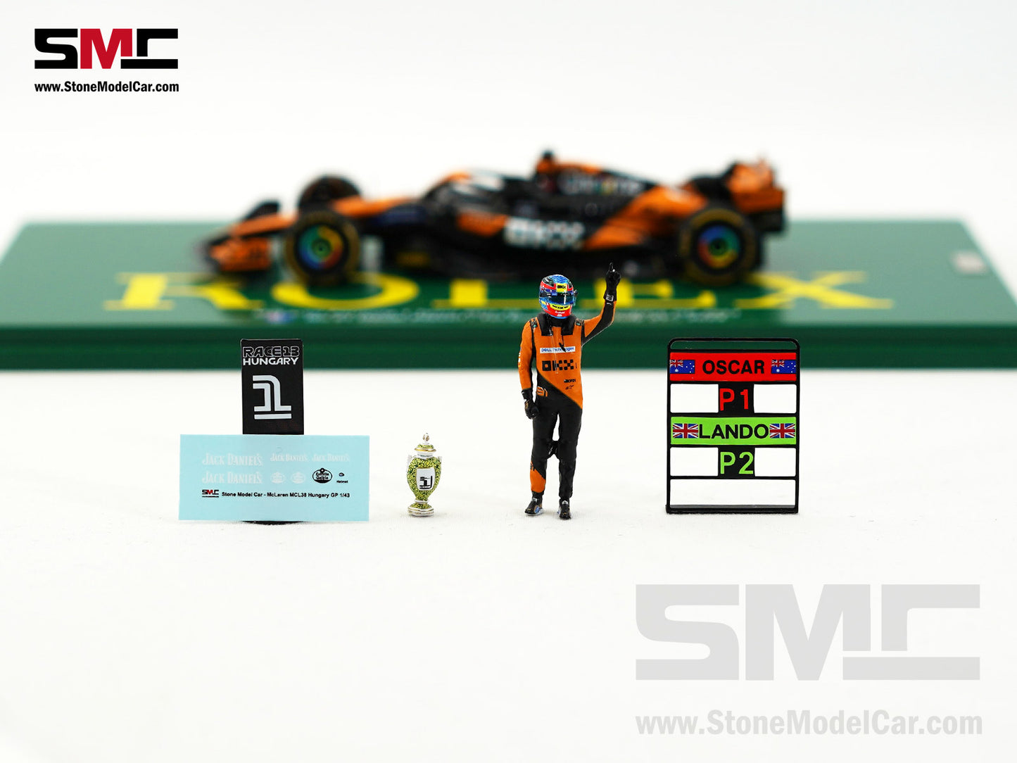 McLaren F1 MCL38 #81 Oscar Piastri Hungary GP Winner 2024 1st Career Win 1:43 Spark Figure Special