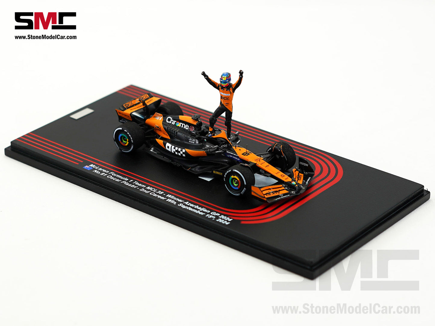 McLaren F1 MCL38 #81 Oscar Piastri Azerbaijan GP Winner 2024 2nd Career Win 1:43 Spark Figure Special