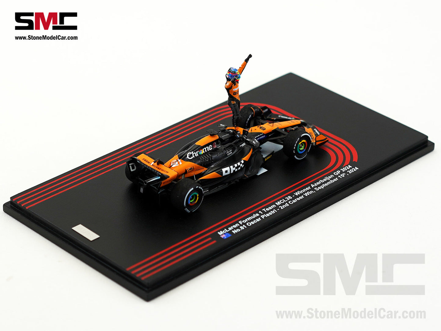 McLaren F1 MCL38 #81 Oscar Piastri Azerbaijan GP Winner 2024 2nd Career Win 1:43 Spark Figure Special