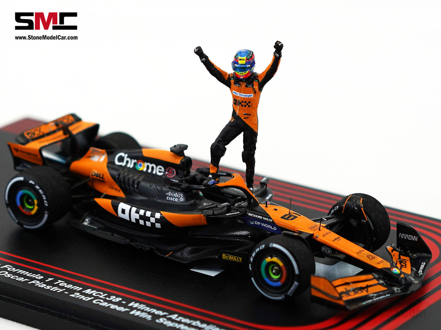 McLaren F1 MCL38 #81 Oscar Piastri Azerbaijan GP Winner 2024 2nd Career Win 1:43 Spark Figure Special
