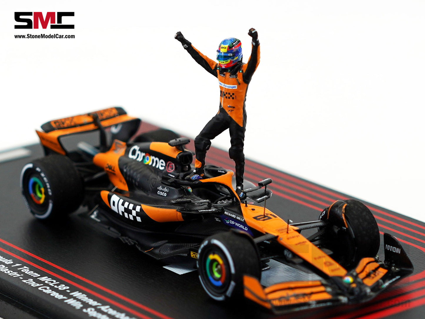 McLaren F1 MCL38 #81 Oscar Piastri Azerbaijan GP Winner 2024 2nd Career Win 1:43 Spark Figure Special