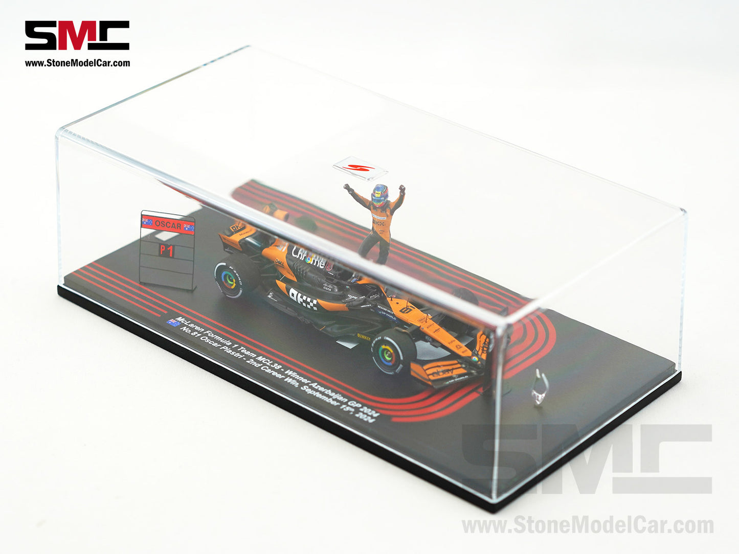 McLaren F1 MCL38 #81 Oscar Piastri Azerbaijan GP Winner 2024 2nd Career Win 1:43 Spark Figure Special