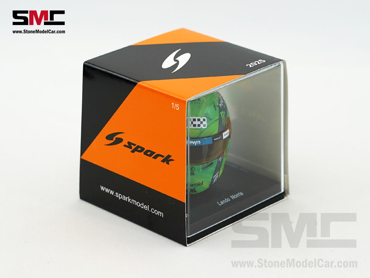 McLaren F1 MCL39 #4 Lando Norris US Las Vegas GP 2025 World Champion Spark 1:5 Miniature Helmet