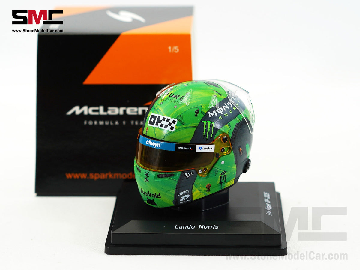 McLaren F1 MCL39 #4 Lando Norris US Las Vegas GP 2025 World Champion Spark 1:5 Miniature Helmet