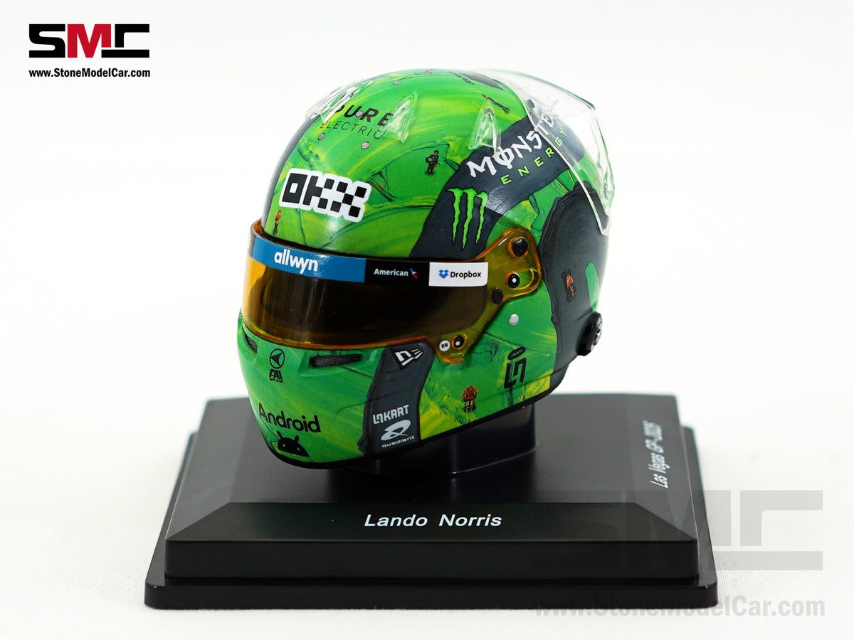 McLaren F1 MCL39 #4 Lando Norris US Las Vegas GP 2025 World Champion Spark 1:5 Miniature Helmet
