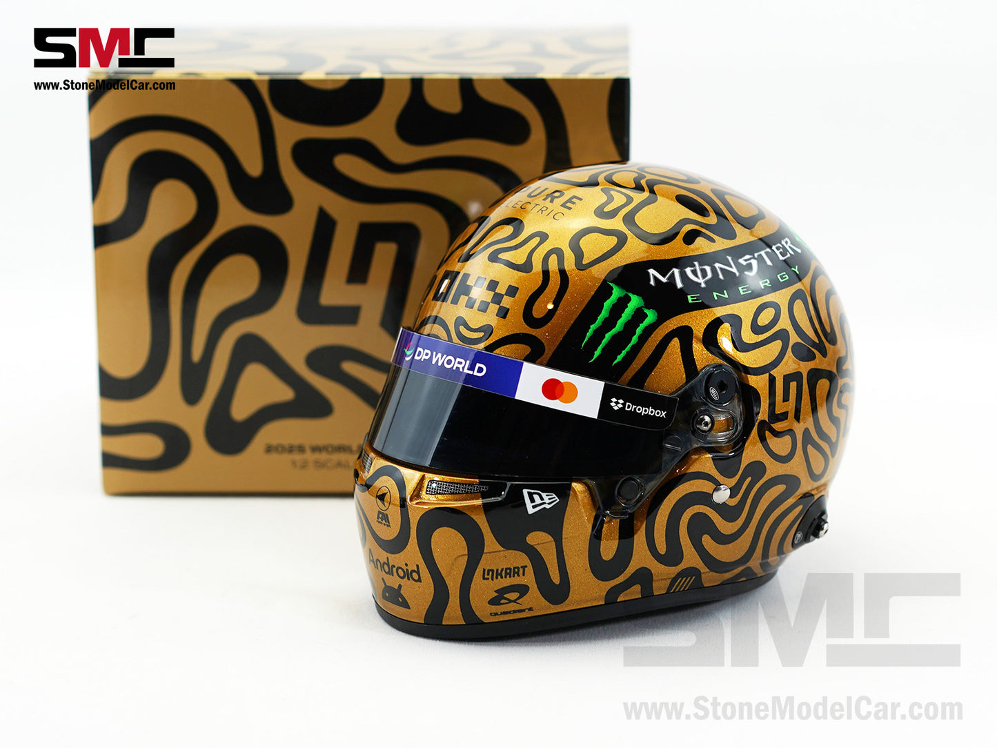 McLaren F1 MCL39 #4 Lando Norris Abu Dhabi Test 2025 World Champion Golden BELL 1:2 Helmet