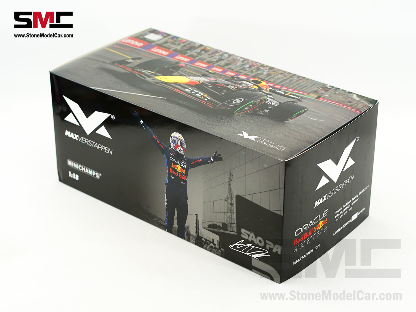 Red Bull F1 RB20 #1 Max Verstappen Brazil GP Winner 2024 World Champion 1:18 MINICHAMPS MV Edition 172