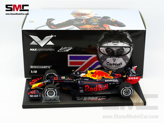Red Bull F1 RB16 #33 Max Verstappen 70th Anniversary GP 2020 Winner 1:18 MINICHAMPS MV Edition 54