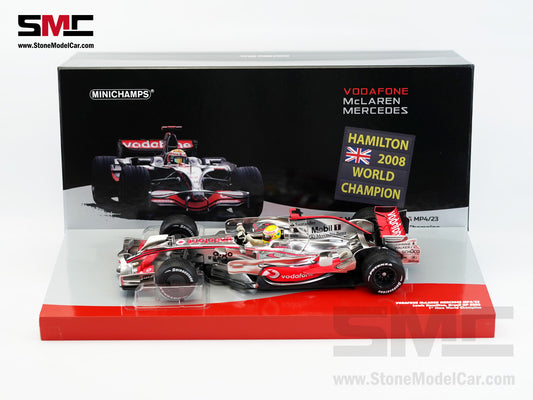 Mclaren Mercedes F1 MP4/23 #22 Lewis Hamilton Brazil GP 2008 World Champion 1:18 MINICHAMPS Gift Box