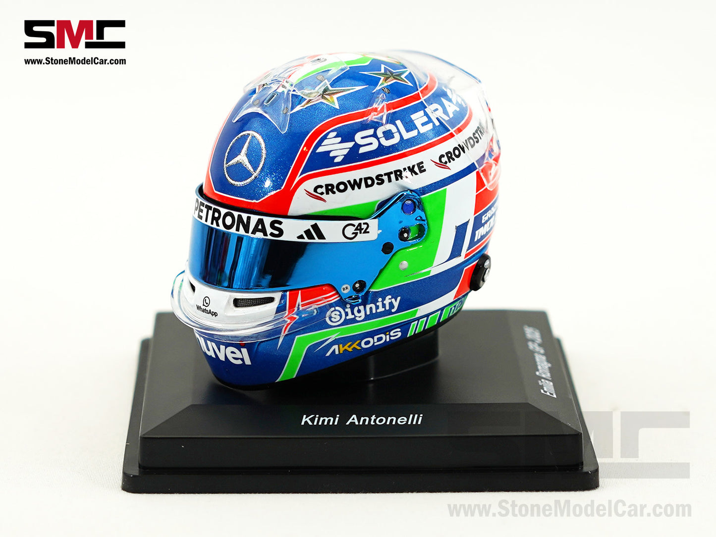 Mercedes F1 W16 #12 Kimi Antonelli Emilia-Romagna GP 2025 Home Race Spark 1:5 Helmet