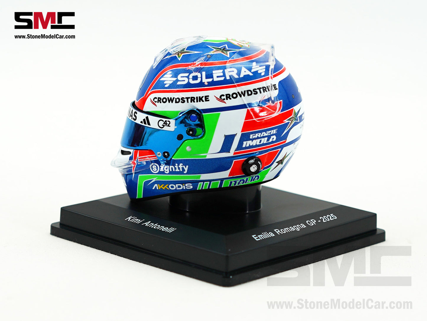 Mercedes F1 W16 #12 Kimi Antonelli Emilia-Romagna GP 2025 Home Race Spark 1:5 Helmet