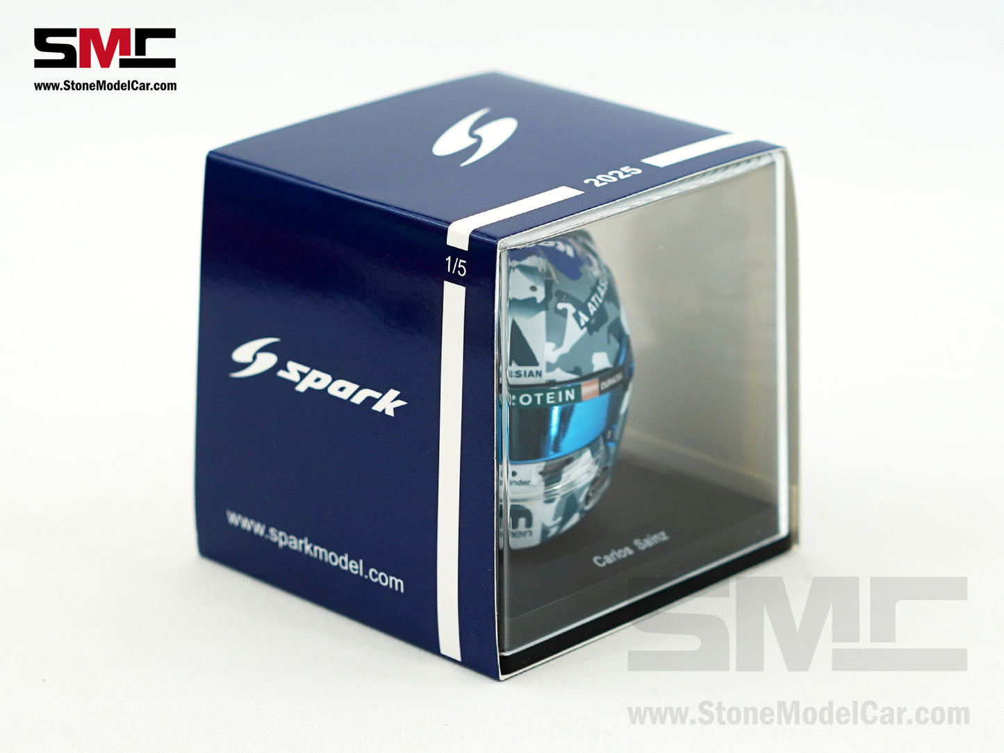Williams F1 FW47 #55 Carlos Sainz British GP 2025 Spark 1:5 Miniature Helmet