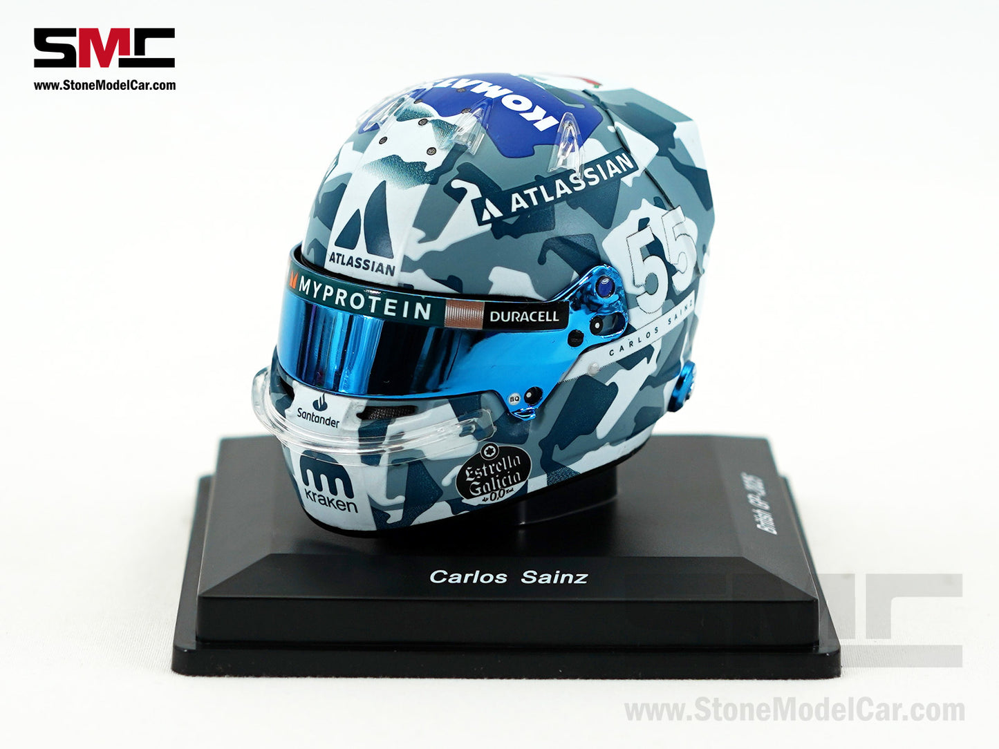 Williams F1 FW47 #55 Carlos Sainz British GP 2025 Spark 1:5 Miniature Helmet
