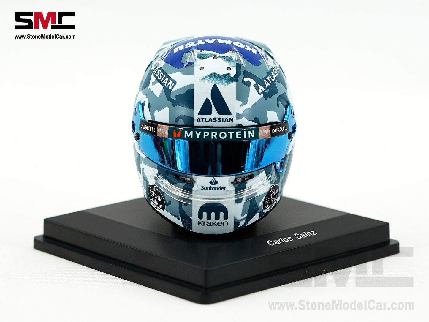 Williams F1 FW47 #55 Carlos Sainz British GP 2025 Spark 1:5 Miniature Helmet