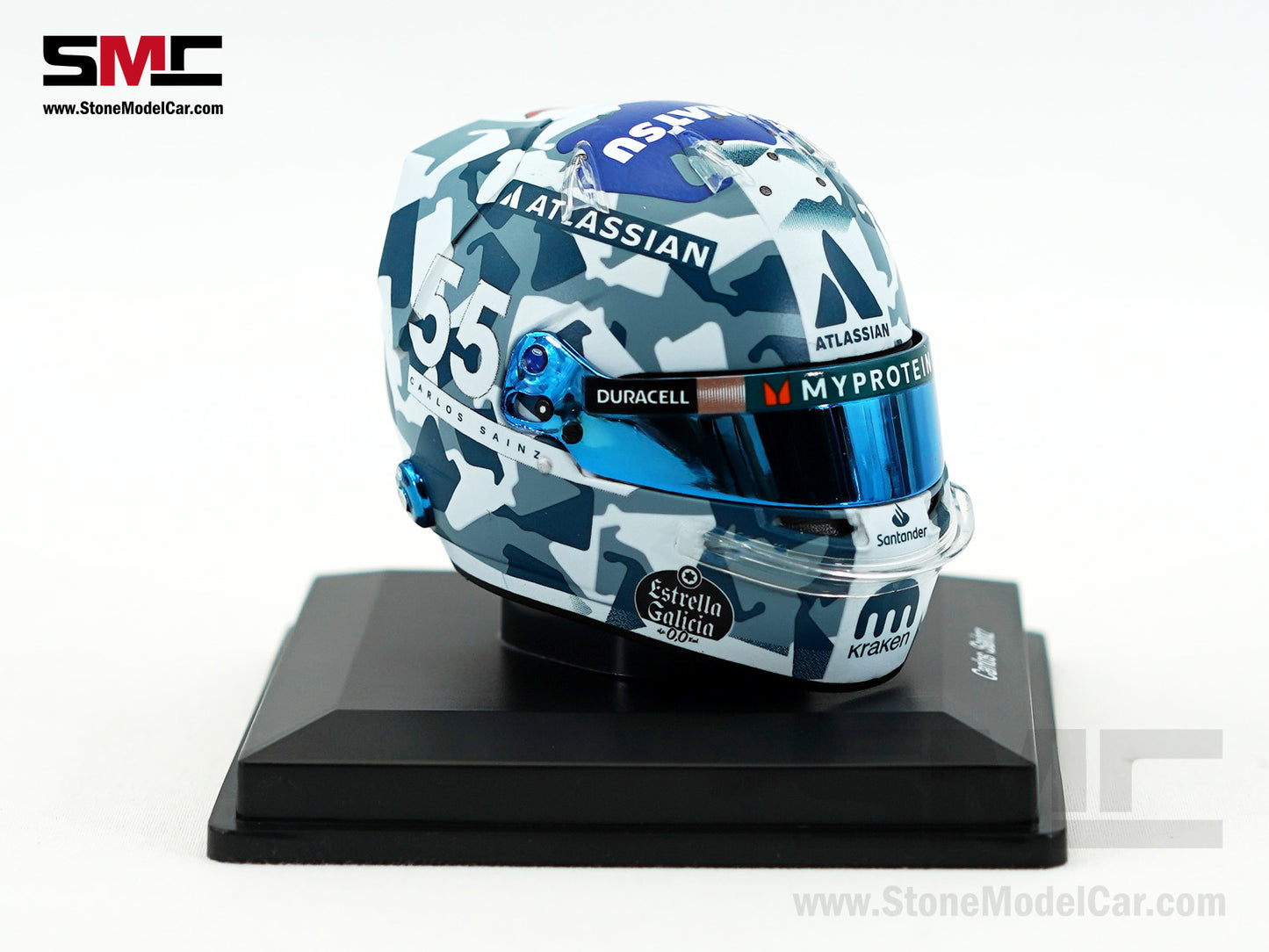 Williams F1 FW47 #55 Carlos Sainz British GP 2025 Spark 1:5 Miniature Helmet