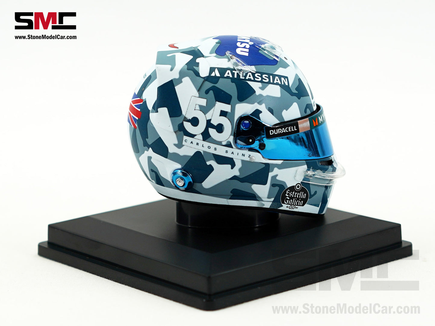 Williams F1 FW47 #55 Carlos Sainz British GP 2025 Spark 1:5 Miniature Helmet