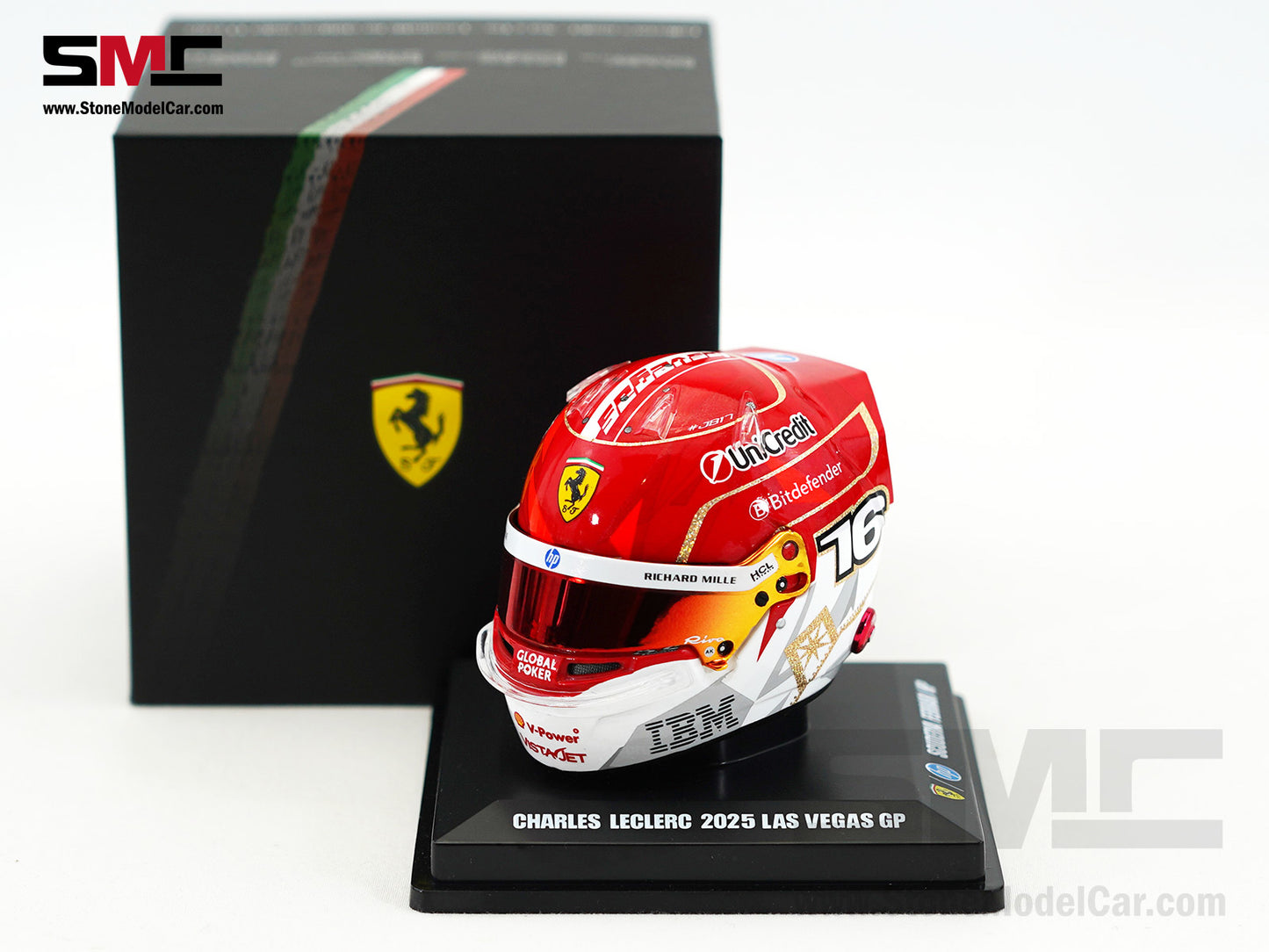 Ferrari HP F1 SF-25 #16 Charles Leclerc Las Vegas GP 2025 Looksmart 1:5 BELL Helmet