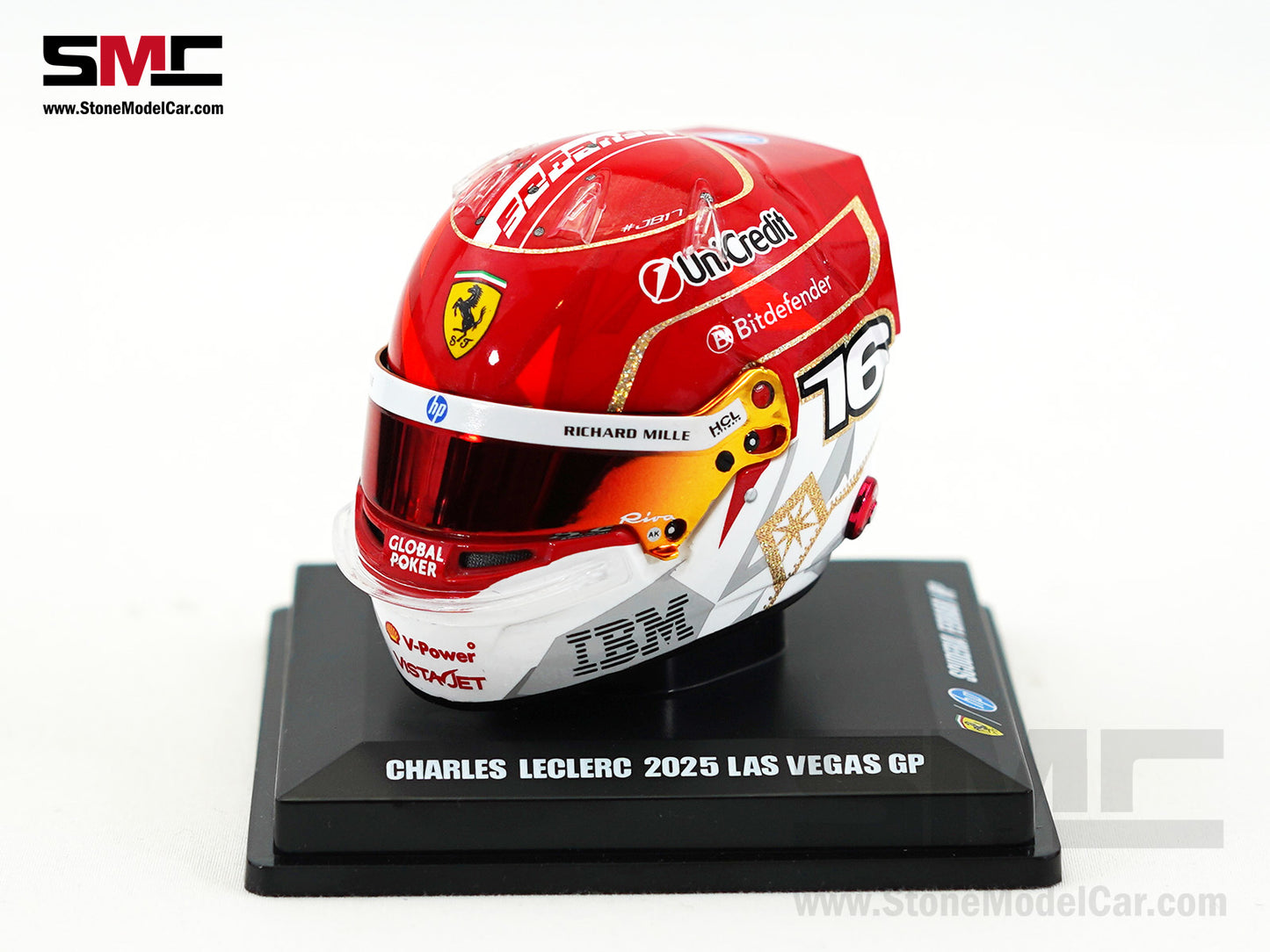 Ferrari HP F1 SF-25 #16 Charles Leclerc Las Vegas GP 2025 Looksmart 1:5 BELL Helmet