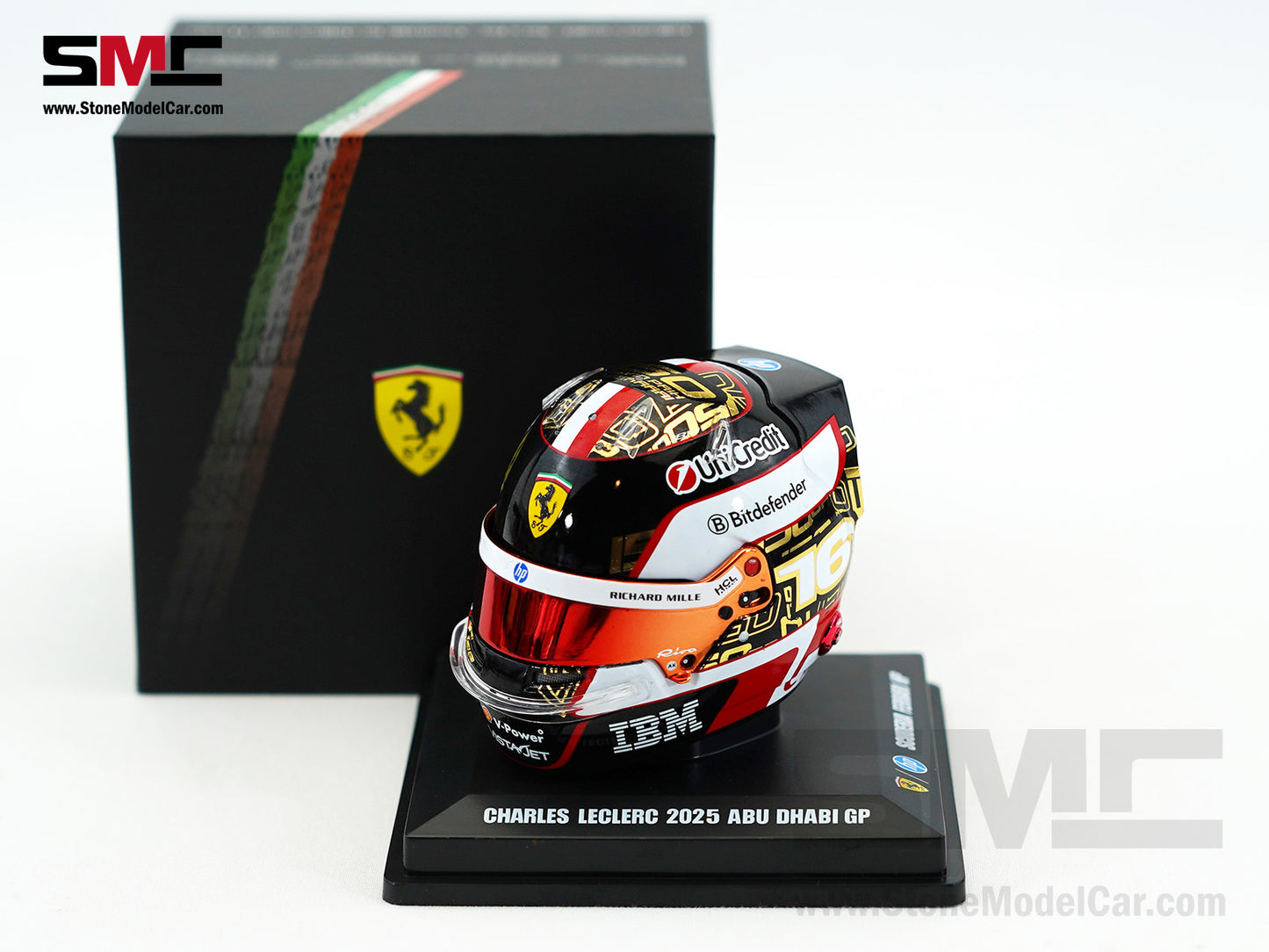 Ferrari HP F1 SF-25 #16 Charles Leclerc Abu Dhabi GP 2025 Looksmart 1:5 BELL Helmet