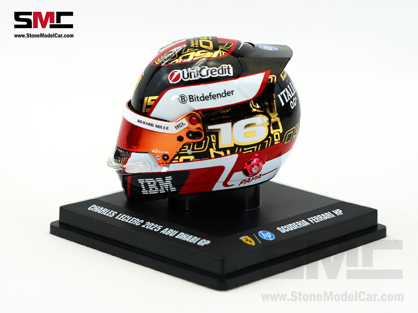 Ferrari HP F1 SF-25 #16 Charles Leclerc Abu Dhabi GP 2025 Looksmart 1:5 BELL Helmet