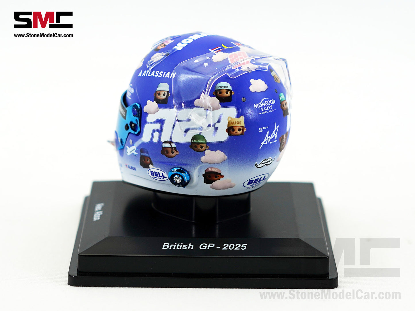Williams F1 FW47 #23 Alexander Albon British GP 2025 Spark 1:5 Miniature Helmet
