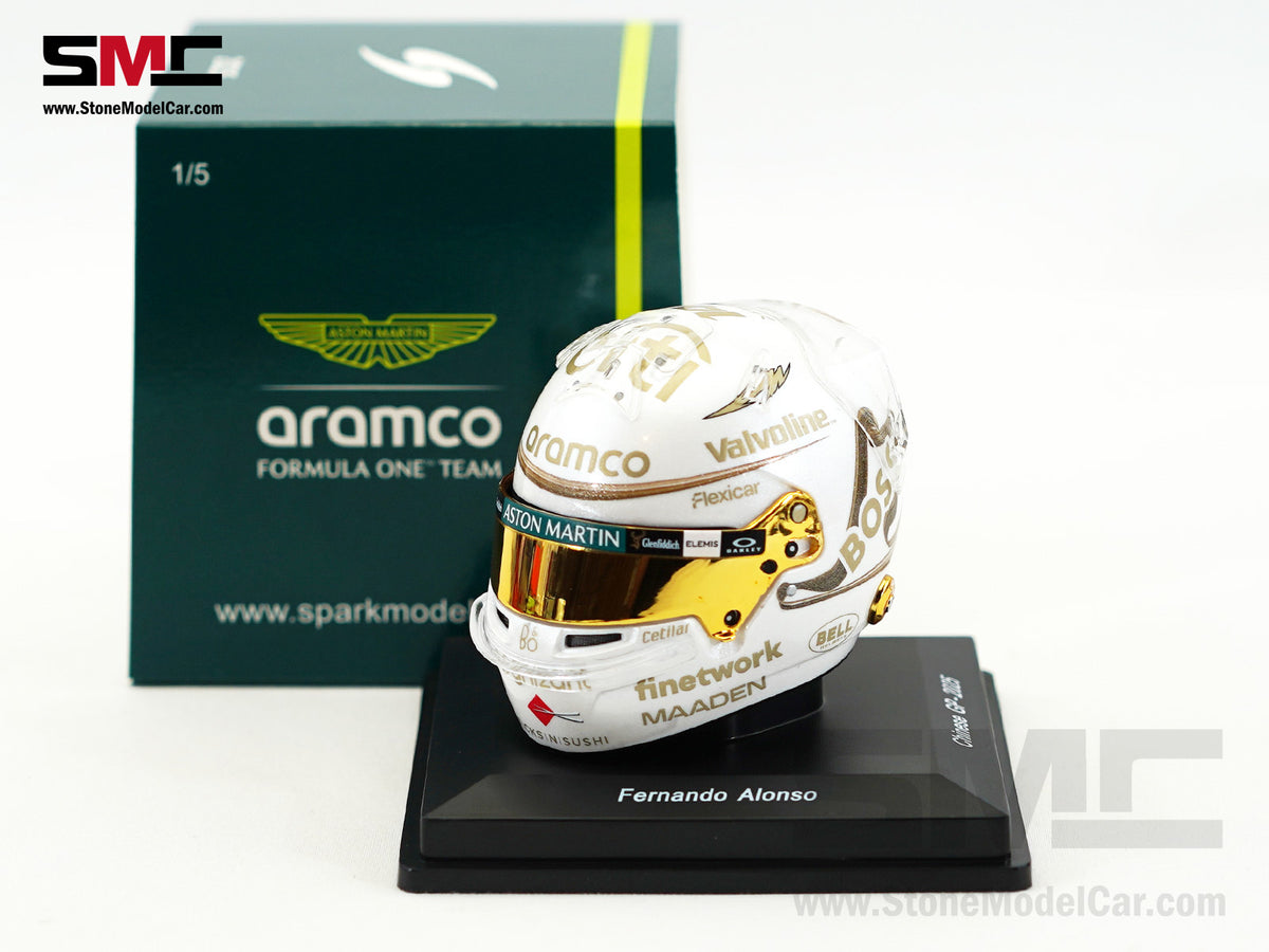 Aston Martin F1 AMR25 #14 Fernando Alonso Chinese GP 2025 Spark 1:5 Miniature Helmet 5HF200