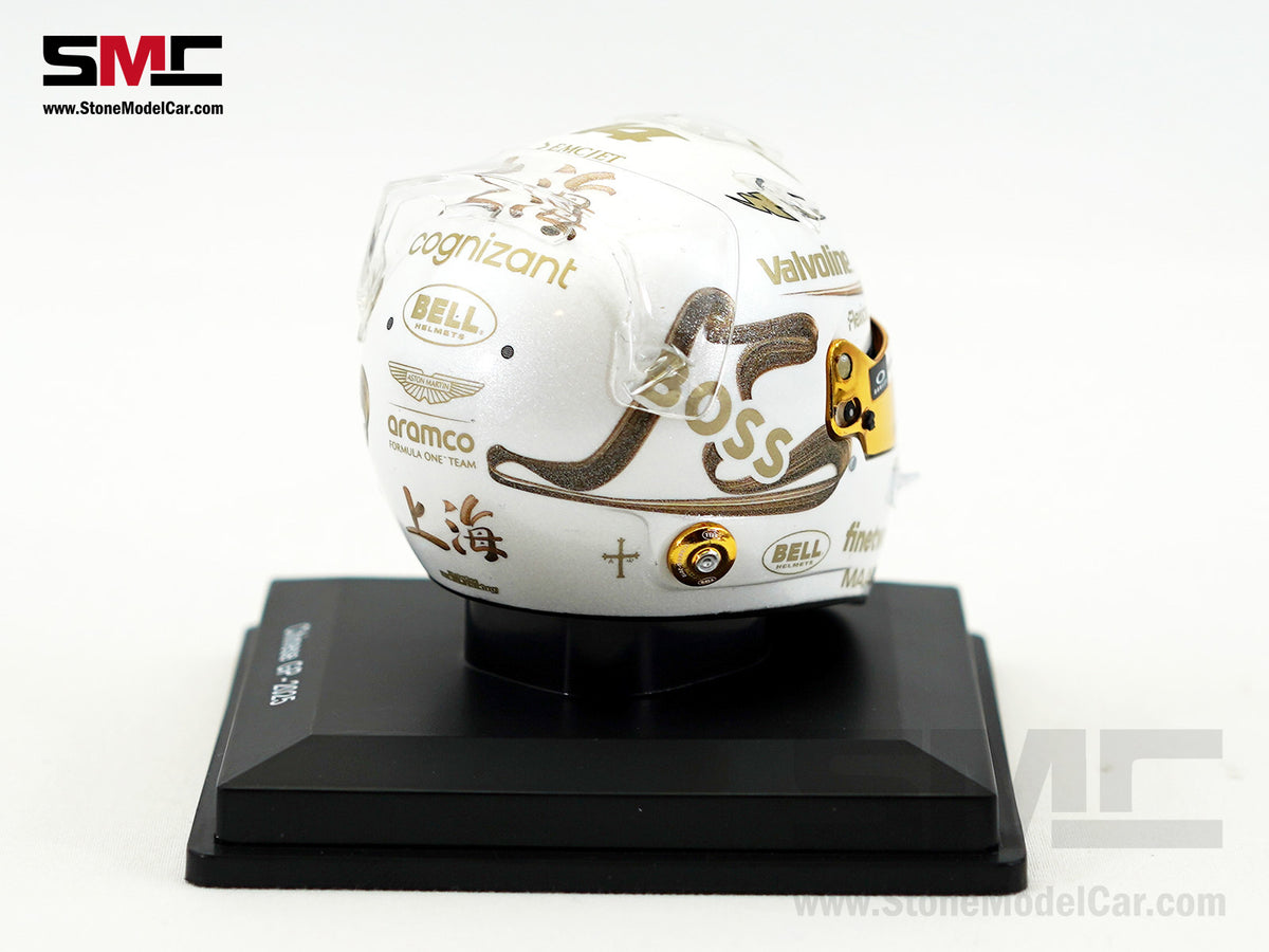 Aston Martin F1 AMR25 #14 Fernando Alonso Chinese GP 2025 Spark 1:5 Miniature Helmet 5HF200