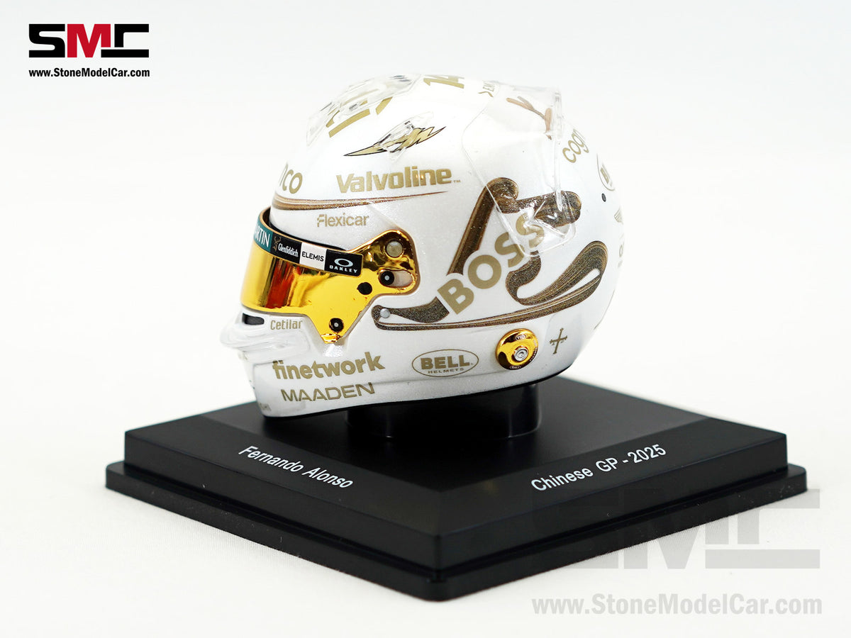 Aston Martin F1 AMR25 #14 Fernando Alonso Chinese GP 2025 Spark 1:5 Miniature Helmet 5HF200