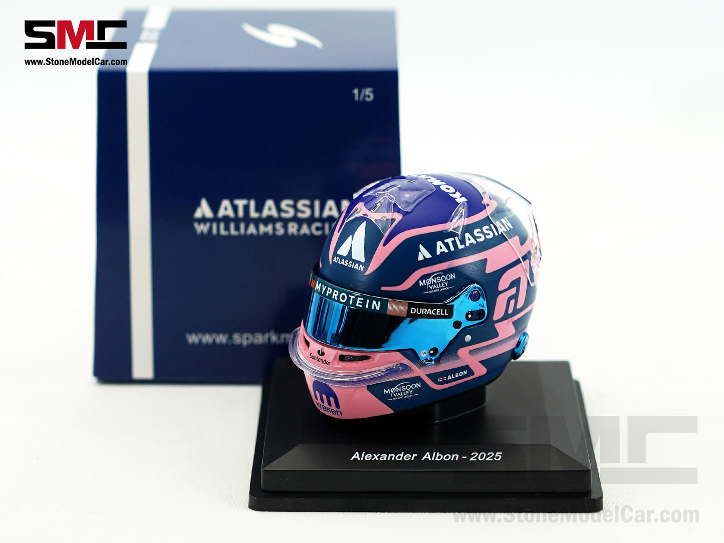 Williams F1 FW47 #23 Alexander Albon Year 2025 Spark 1:5 Miniature Helmet 5HF190