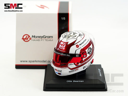 Haas F1 Team VF-25 #87 Oliver Bearman Monaco GP 2025 Spark 1:5 Miniature Helmet