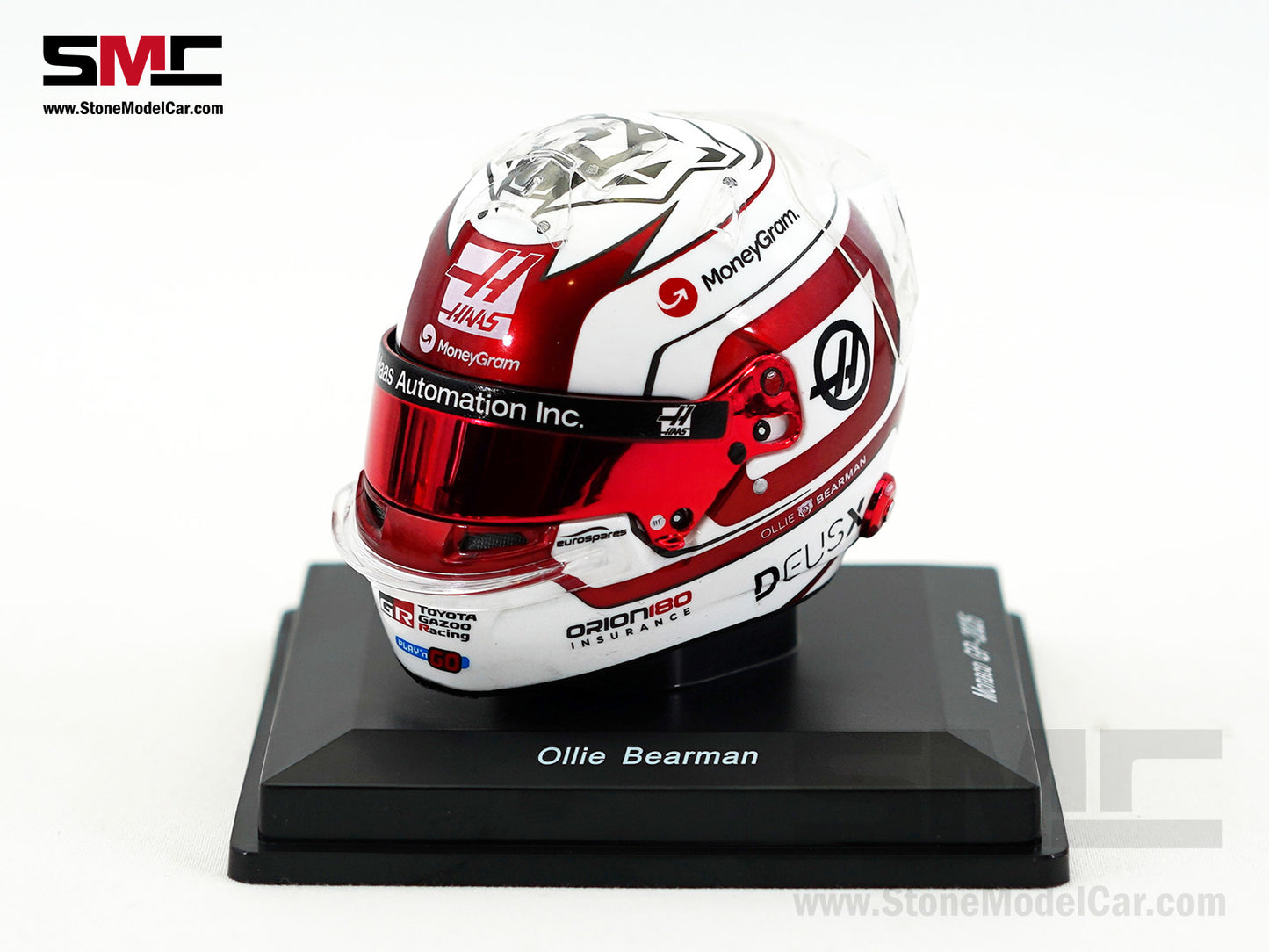 Haas F1 Team VF-25 #87 Oliver Bearman Monaco GP 2025 Spark 1:5 Miniature Helmet