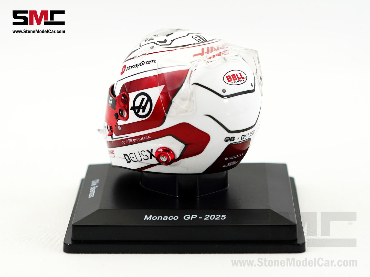 Haas F1 Team VF-25 #87 Oliver Bearman Monaco GP 2025 Spark 1:5 Miniature Helmet