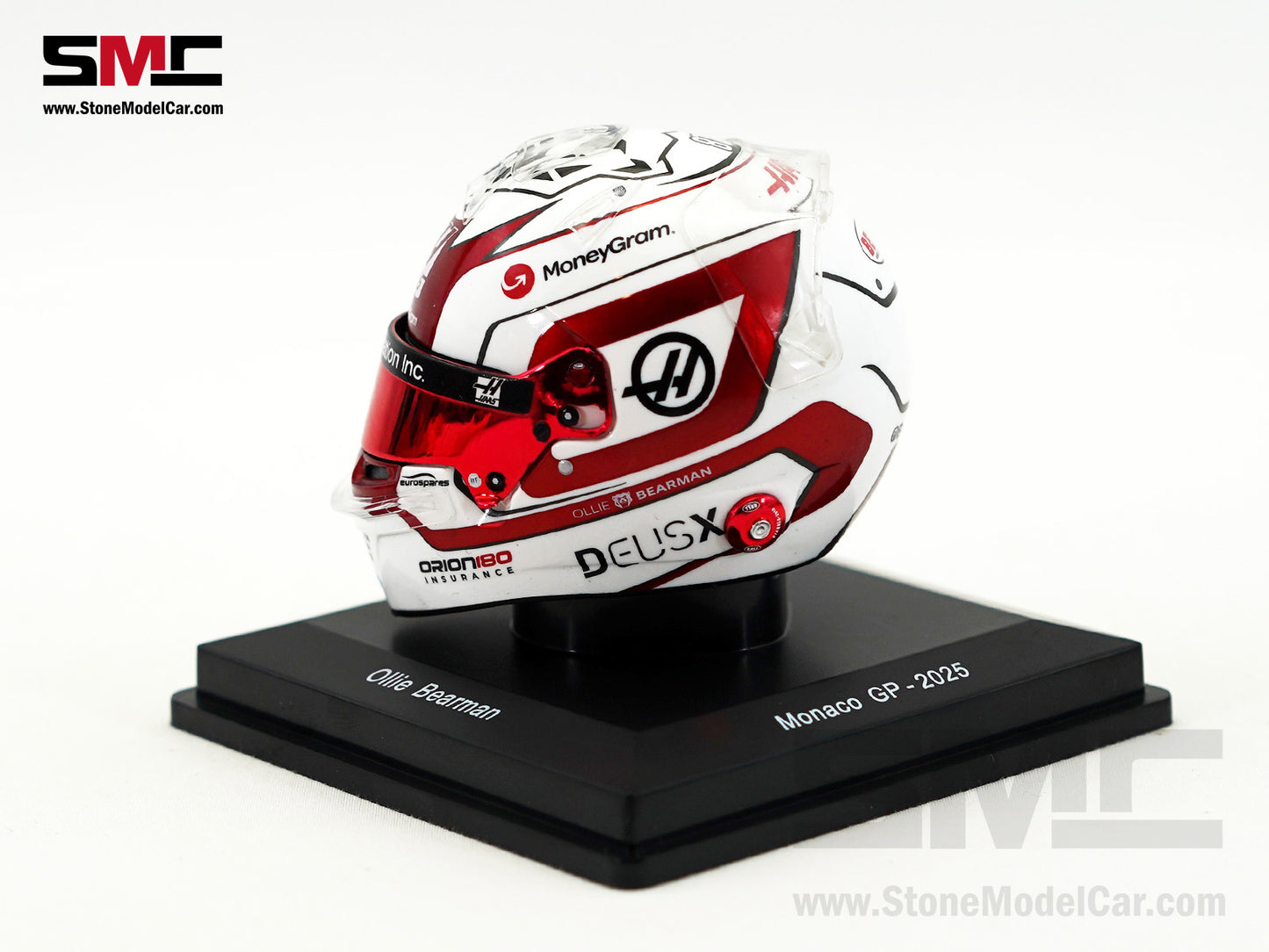 Haas F1 Team VF-25 #87 Oliver Bearman Monaco GP 2025 Spark 1:5 Miniature Helmet