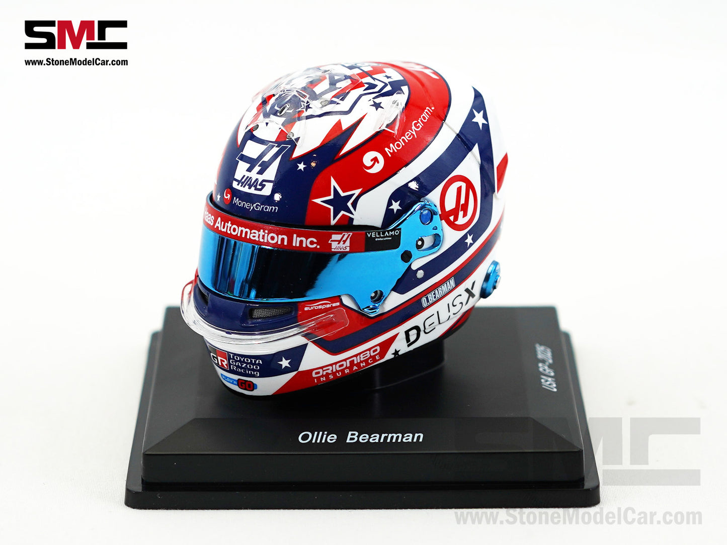 Haas F1 Team VF-25 #87 Oliver Bearman US Austin GP 2025 Spark 1:5 Miniature Helmet