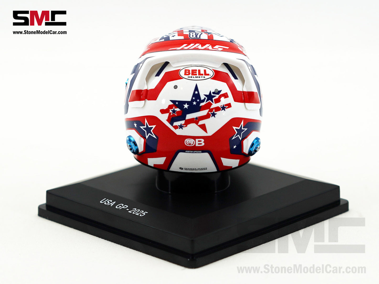 Haas F1 Team VF-25 #87 Oliver Bearman US Austin GP 2025 Spark 1:5 Miniature Helmet