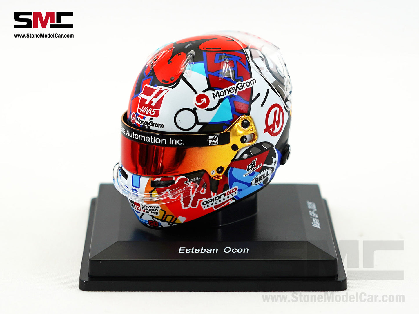 Haas F1 Team VF-25 #31 Esteban Ocon US Miami GP 2025 Spark 1:5 Miniature Helmet