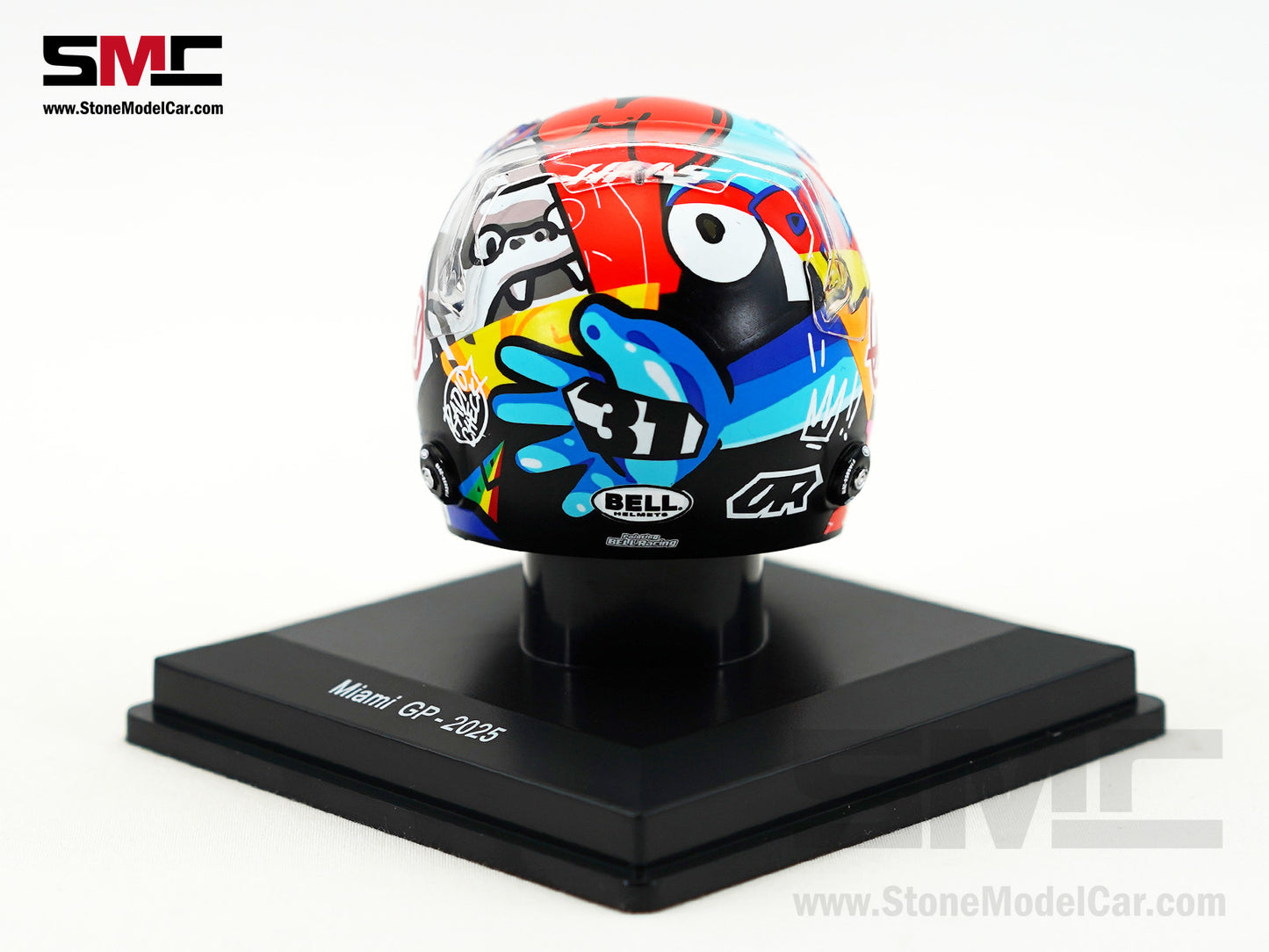 Haas F1 Team VF-25 #31 Esteban Ocon US Miami GP 2025 Spark 1:5 Miniature Helmet