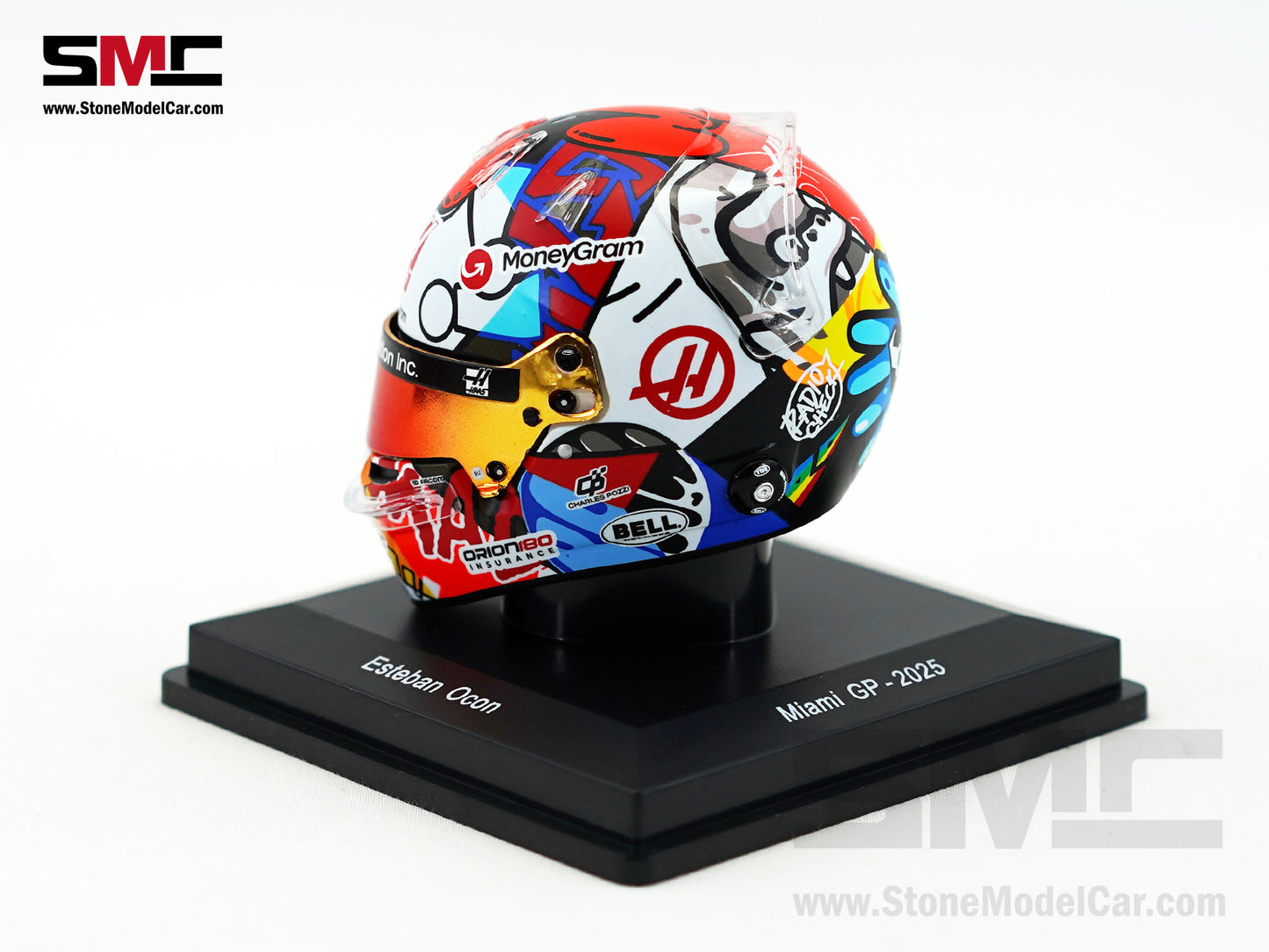 Haas F1 Team VF-25 #31 Esteban Ocon US Miami GP 2025 Spark 1:5 Miniature Helmet