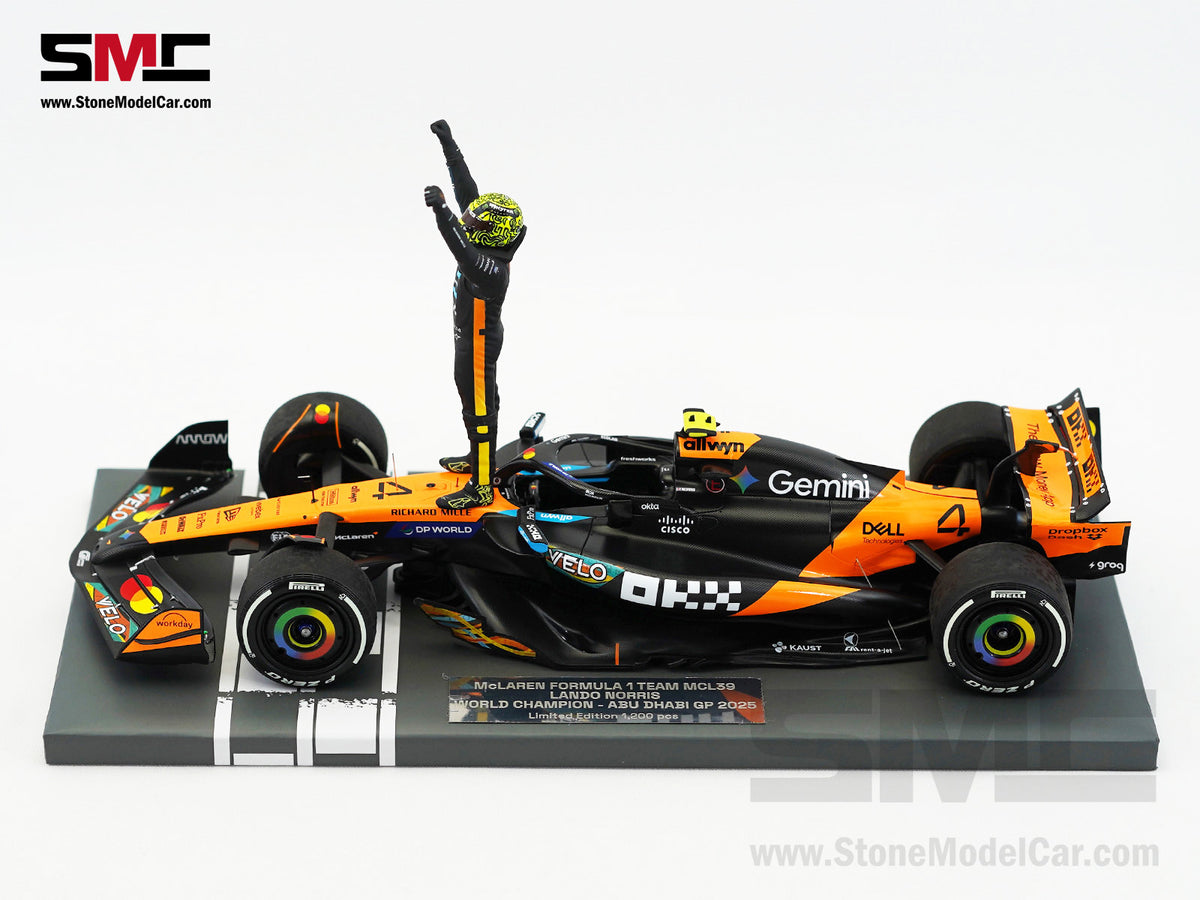 McLaren F1 MCL39 #4 Lando Norris Abu Dhabi GP 2025 World Champion 1:18 MINICHAMPS